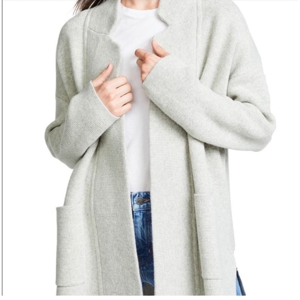 Madewell Womens Merino Wool Blend Oversized Mock‎ Sweater Cardiga Gray XS